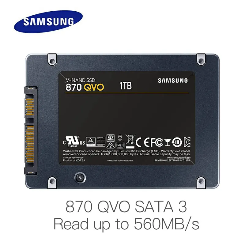 Samsung SSD 870 QVO 1 ТБ 2 4 8 SATA III оригинальный 5 &quotдюймовый внутренний жесткий диск MLC SATA3