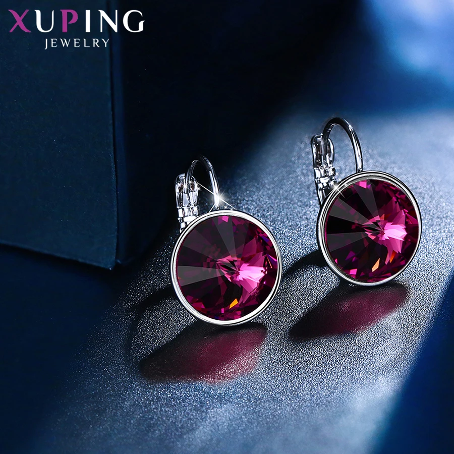 Xuping стильные элегантные блестящие серьги-кольца с кристаллами от Swarovski Подарок на годовщину для женщин девочек M99-20641