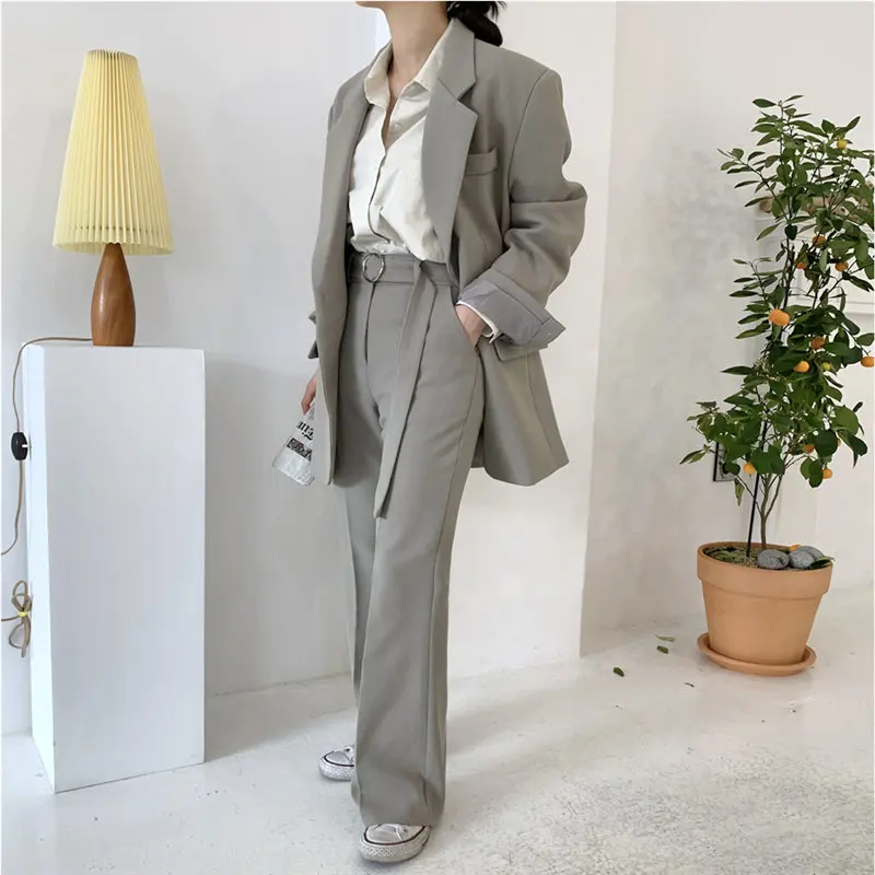 HziriP модные повседневные серые синие прямые Большие размеры офисные женские