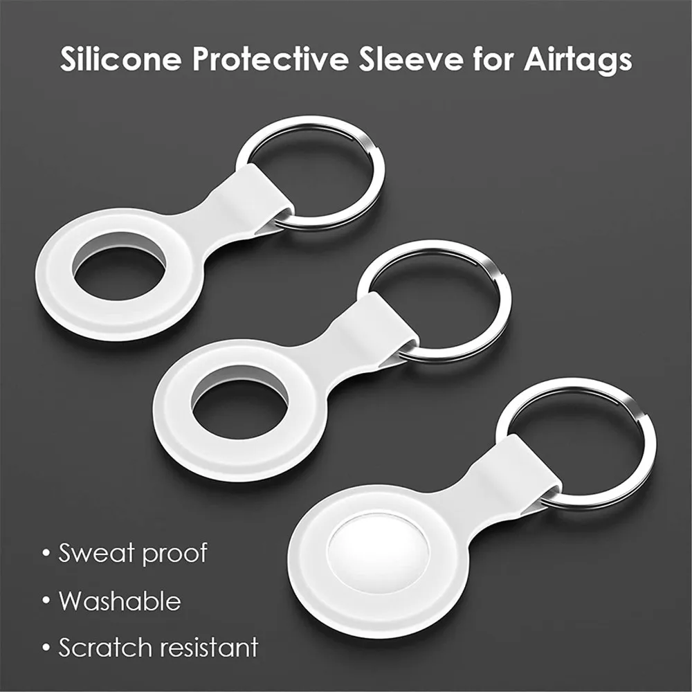 

TPST 2 Pcs Airtags Case for AirTag Phone Finder Silicone Key RingProtective Skin Cover with Keychain, Airtags Silicone Case