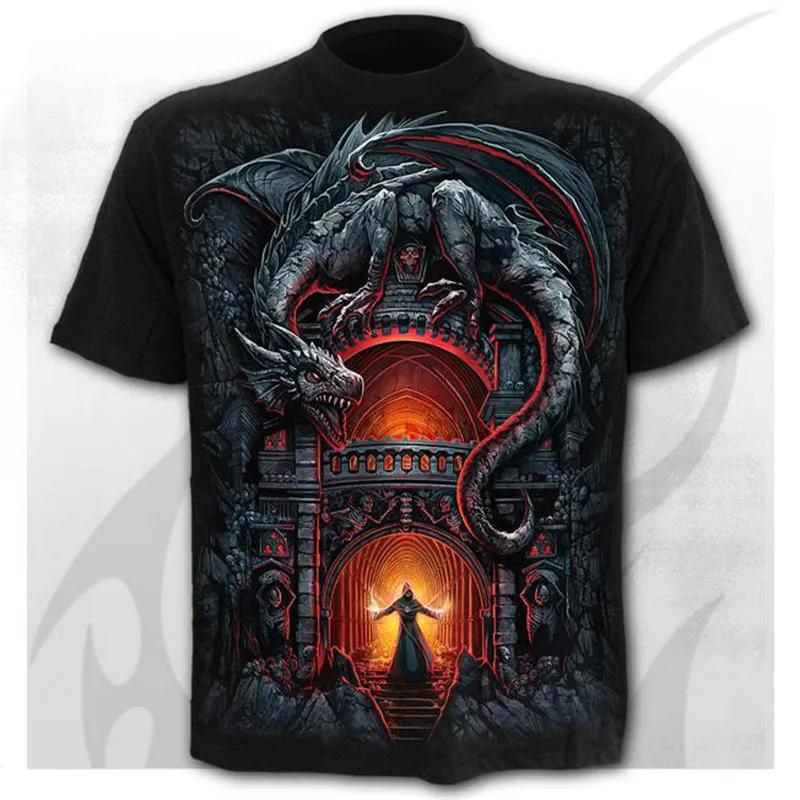 

2021 Summer New 3d Skull Theme T-Shirt Men's Fashion Casual O-Neck Shirt Oversized Top