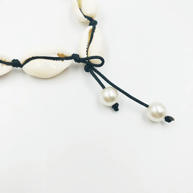 Fashionable beach style shell necklace pearl polychrome rope can choose Bohemian for women's birthday gift | Украшения и