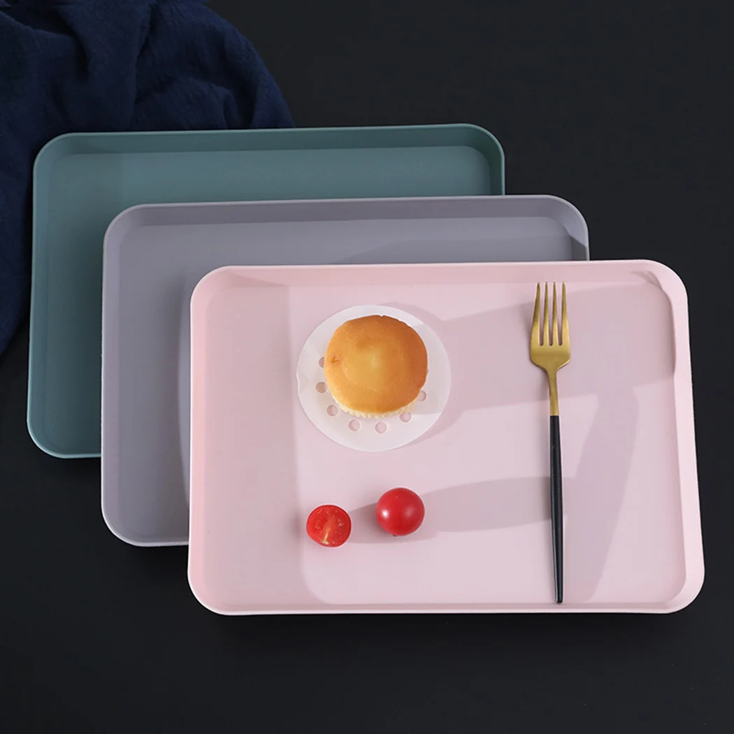 

Plastic Serving Tray Tea Cup Saucer Trays Fruit Plate Storage Pallet Plate Decoration Japanese Food Rectangular Plate