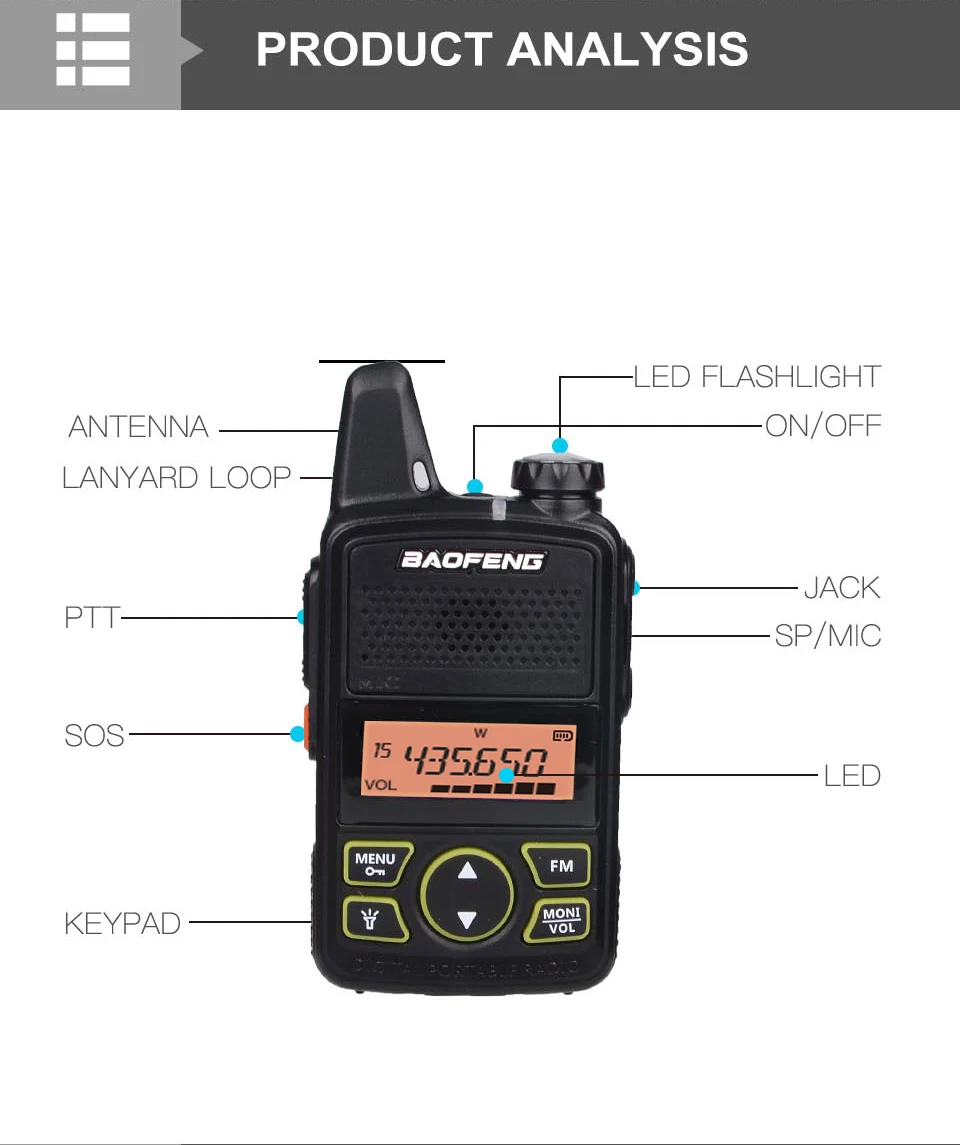 3 шт. BAOFENG T1 мини двухстороннее радио BF-T1 портативная рация UHF 400-470mhz 20CH портативный Ham FM CB радио портативный приемопередатчик