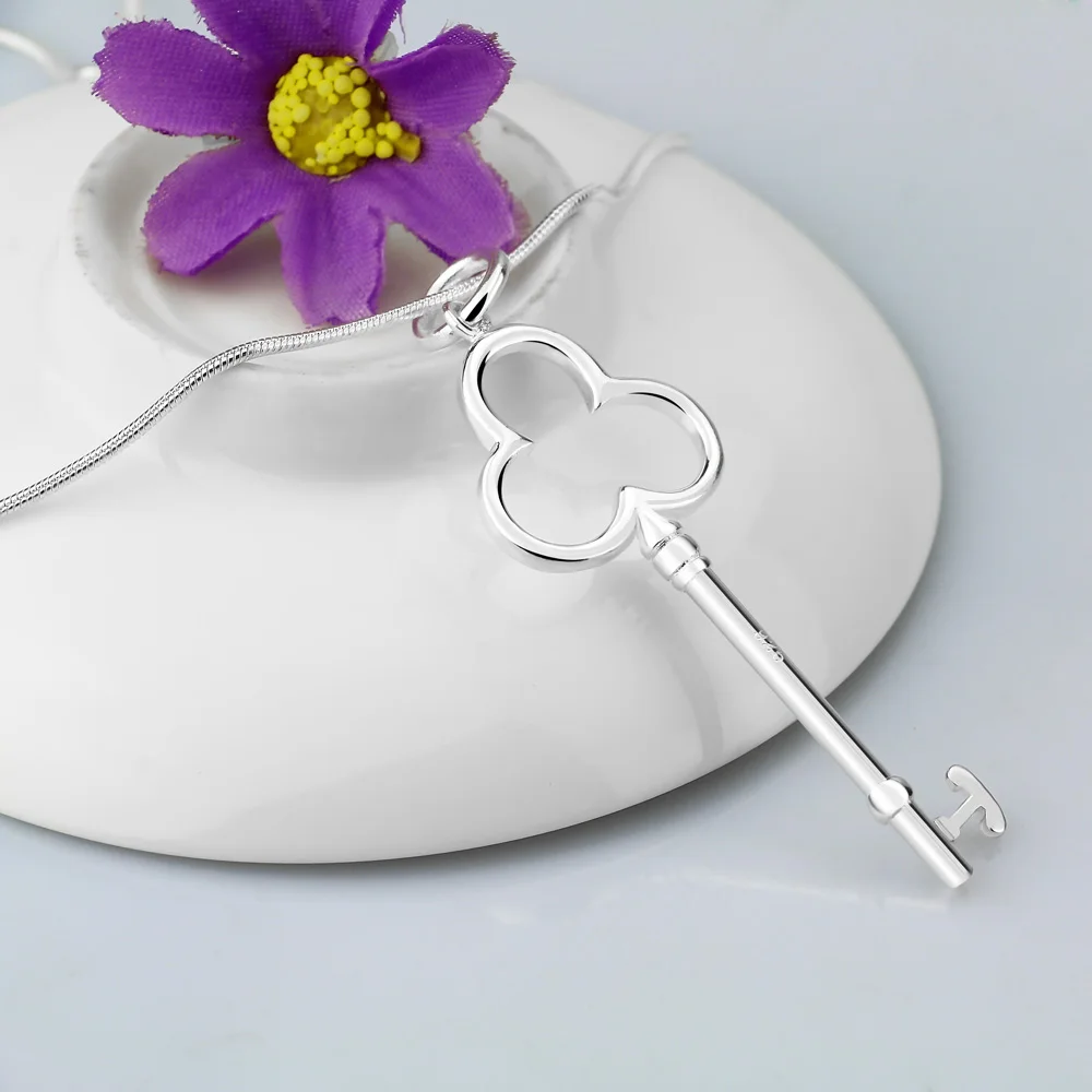 Ожерелье из чистого серебра 925 пробы женское ювелирное изделие брелок ожерелье.