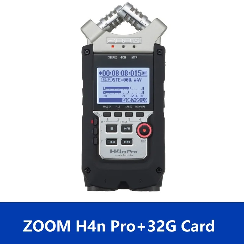H4n Pro and 32G card Горячий зум H4N PRO ручной удобный аудио рекордер четырехтрековая портативная записывающая ручка H4npro - Цвет: H4n Pro and 32G card