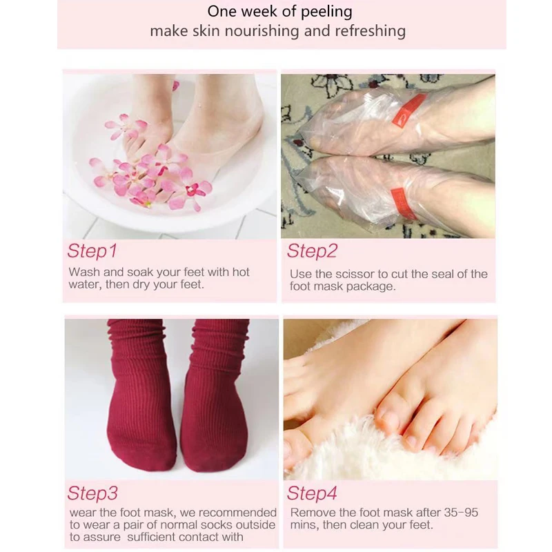 Feet Exfoliating Foot Masks Pedicure Socks Exfoliation Scrub for Feet Mask Remove Dead Skin Heels Foot Peeling Mask For Foot Spa