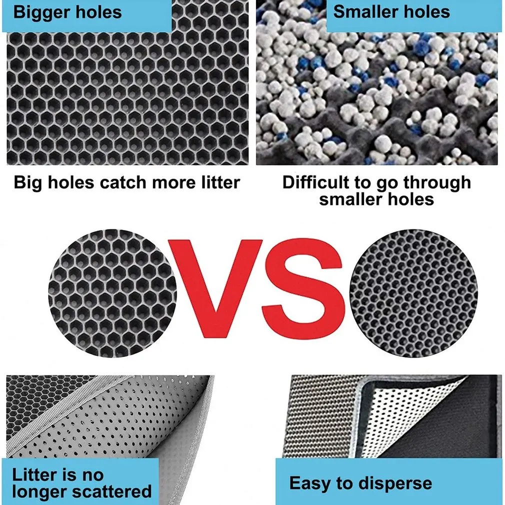 

Environmental Protection Foldable Waterproof Cat Litter Mat Honeycomb Sifting Pad Protect Floor Carpet