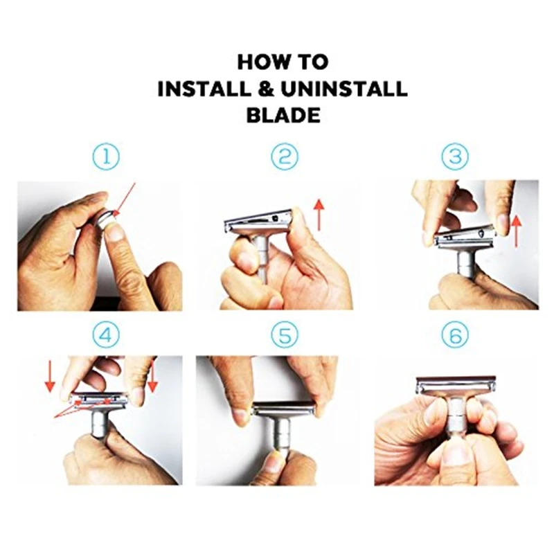 

Adjustable Double Edge Classic Safety Razor Man Shaving Razor With 5 pcs Titanium Coated Blades Shaver Razor