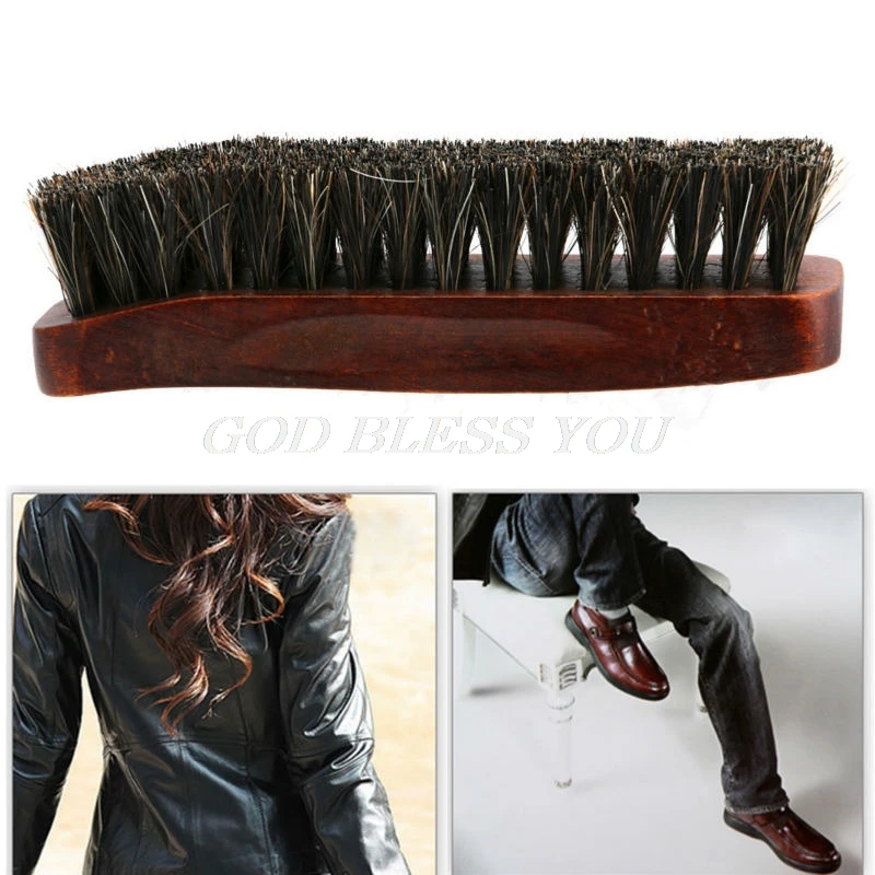

Professional Natural Bristle Horse Hair Shoe Shine Polish Buffing Brush Wooden Drop Shipping
