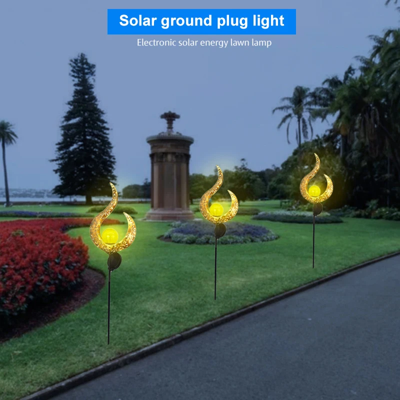 

Solar Pathway Prejection Lights Outdoor Decorative Hollow Retro Waterproof Garden Stake Metal Light Auto Switch JS23