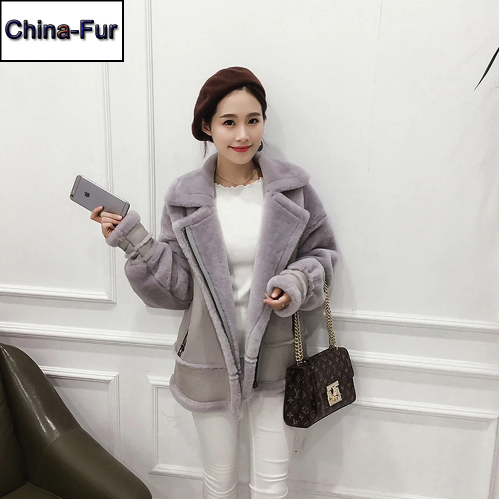 Женская Шуба из натурального меха куртка-бомбер натуральной кожи шуба овечьей