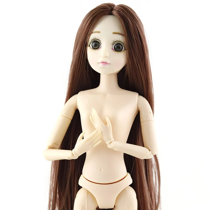 1/6 30 см BJD 3D глаза 20 суставов подвижный голый сделай сам длинный парик Женский