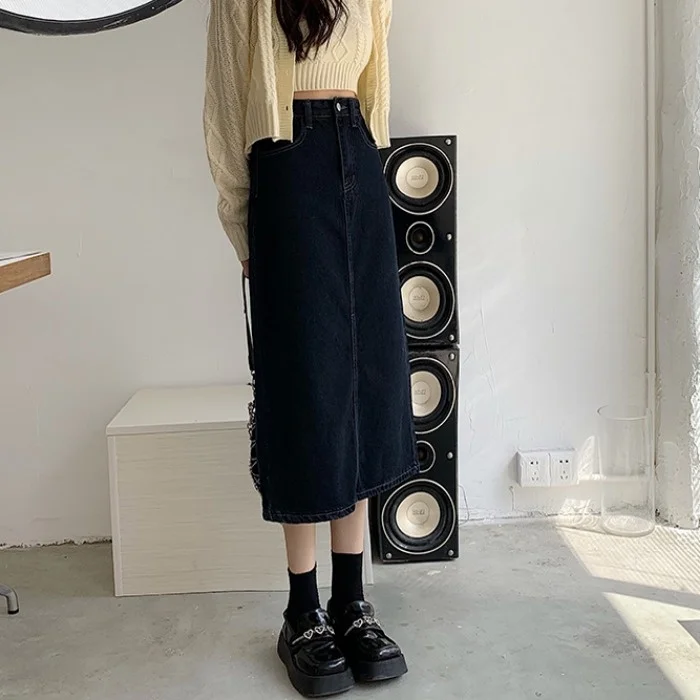 Облегающая Юбка-трапеция с завышенной талией Новинка весна-осень 2021 женская