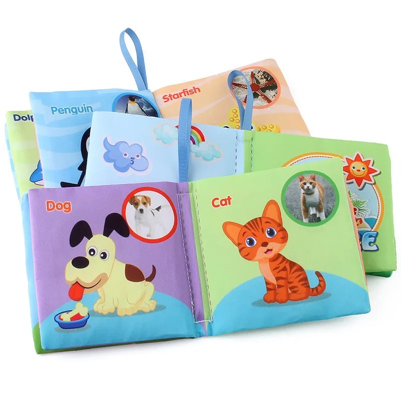 

0-12 Months Baby Early Learning Toy Tail Cloth Book Parent Child Interactive Sound Paper Puzzle Cloth Book Rattle Quiet Books