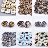 20pcs handmade specail shell conch ceramic beads glaze porcelain loose spacer beads charm for necklace diy craft jewelry making