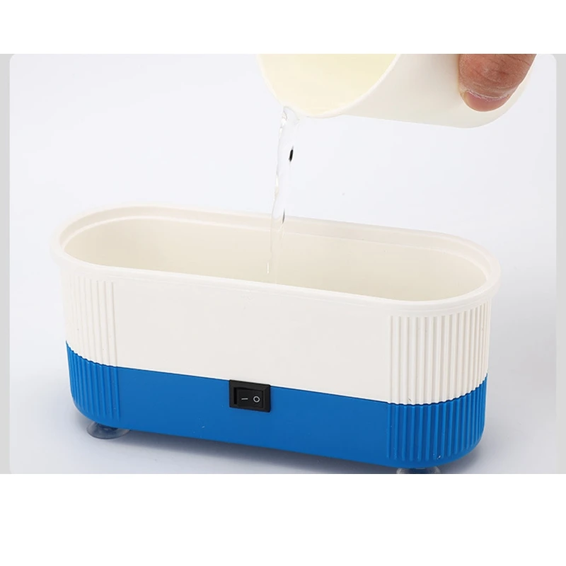 

HOT-2 Pcs Ultrasonic Jewelry Cleaner Denture Eye Glasses Coins Silver Cleaning Machine Jewelry Parts Glasses, Blue+Red