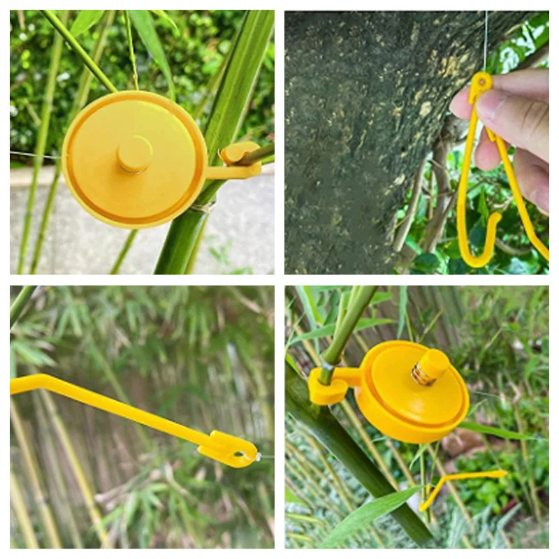 

1pc Yellow Plant Yoyo Grow Hanger with Stopper, Adjustable Indoor Plant Support Yo Yo Buckles & Hooks