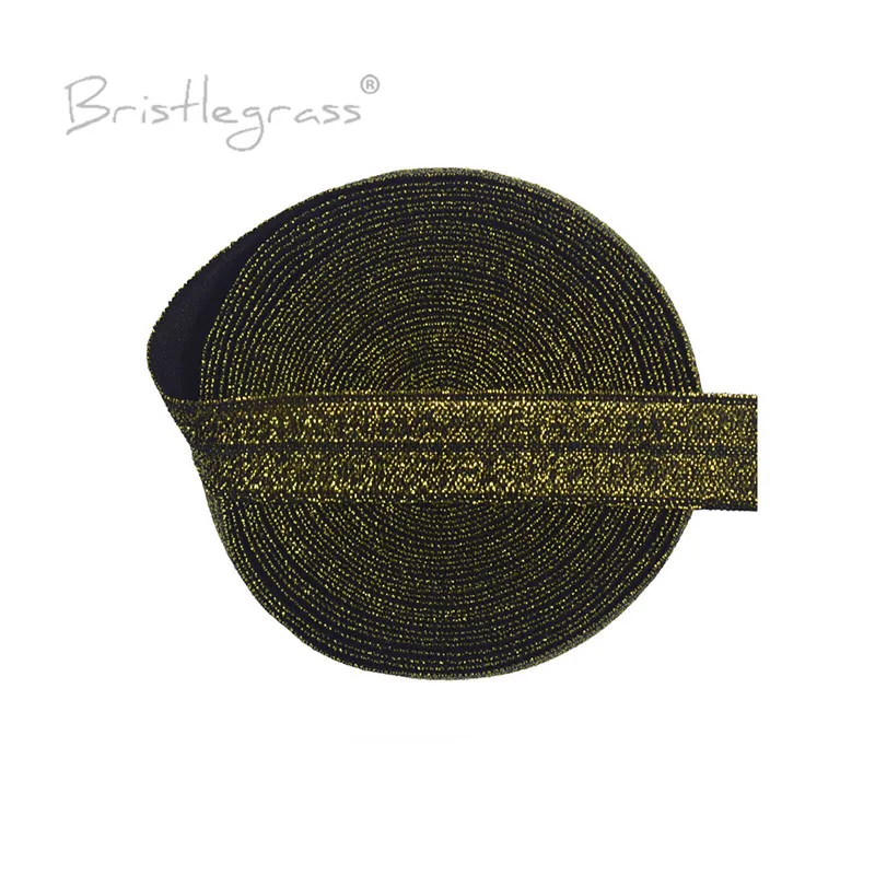 BRISTLEGRASS 5 ярдов 5/8 &quot15 мм Серебристые блестящие белые складные эластичные ленты из