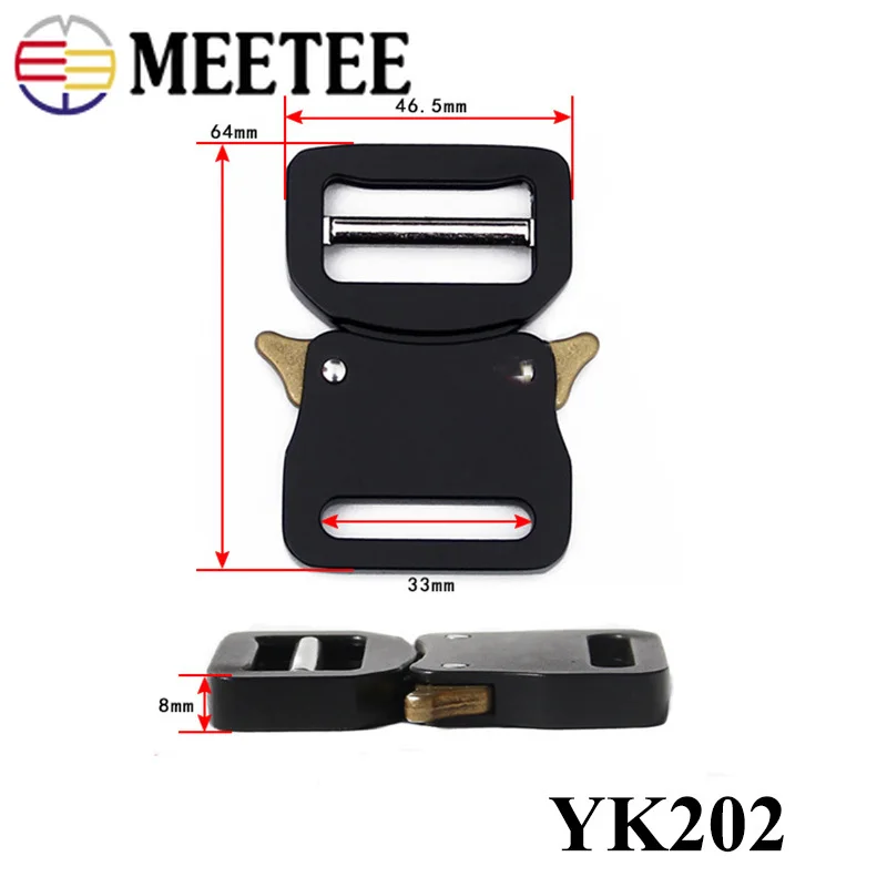 YK202-33mm Meetee металлические быстросъемные боковые пряжки для лямки тактический ремень безопасности сильные Крючки Зажимы DIY аксессуары для багажа на открытом воздухе - Цвет: YK202-33mm