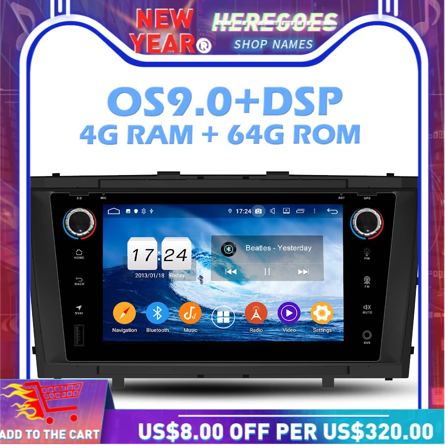 IPS DSP Android 10 0 4 Гб RAM 64 ROM автомобильный dvd плеер Wifi 4G Bluetooth RDS радио GPS карта для Toyota