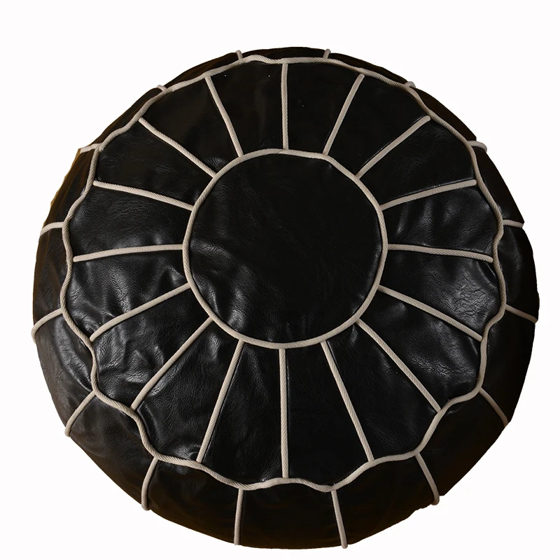 Decorative Moroccan Artificial Leather Pouf Hassock Ottoman Footstool Round & Large 50*50*30cm Unstuffed Cushion | Дом и сад