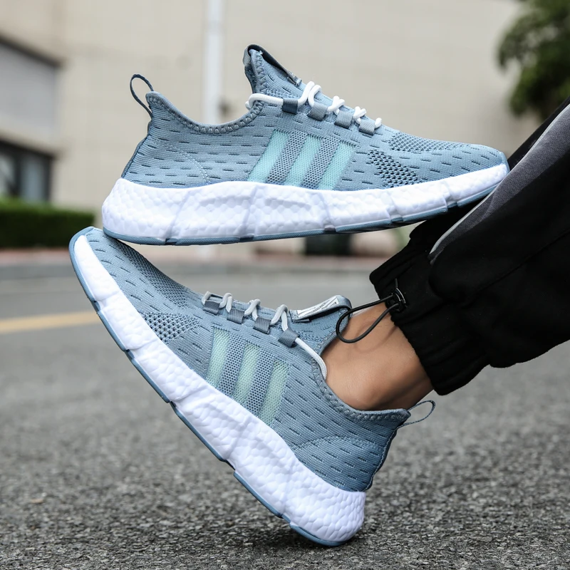 Кроссовки сетчатые для мужчин и женщин дышащие сникерсы на платформе