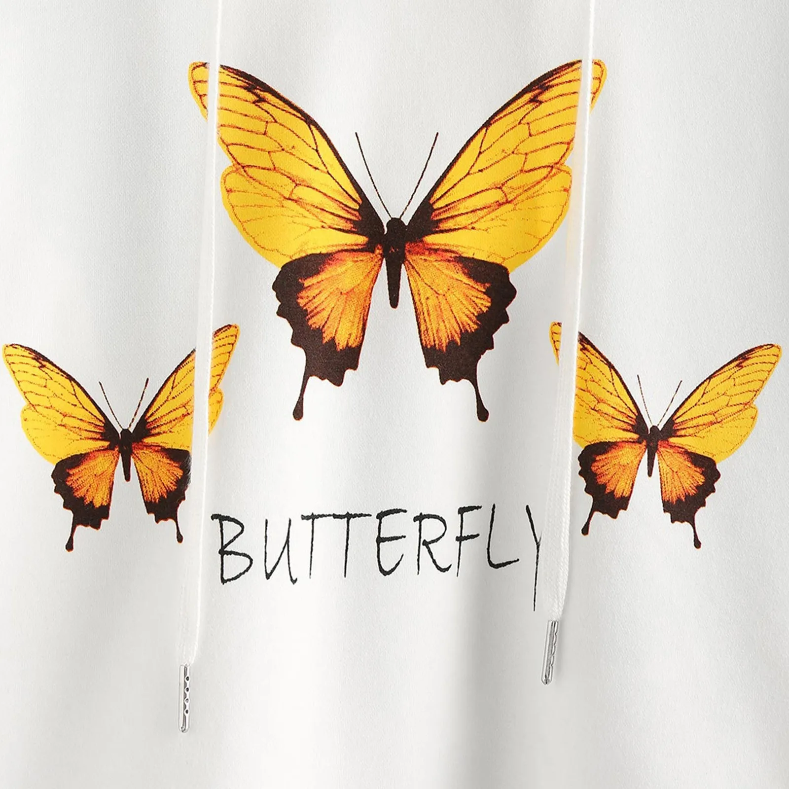 

SAGACE Women's Hoodies Solid Simple Long Sleeve Pullover Butterfly Print Casual Hoodies Fashion Femme Tops Loose Sweatshirt