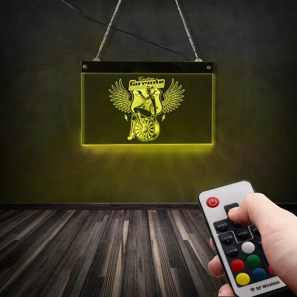 Сексуальный настенный светильник для девочек Garage Angel деловая рекламная вывеска