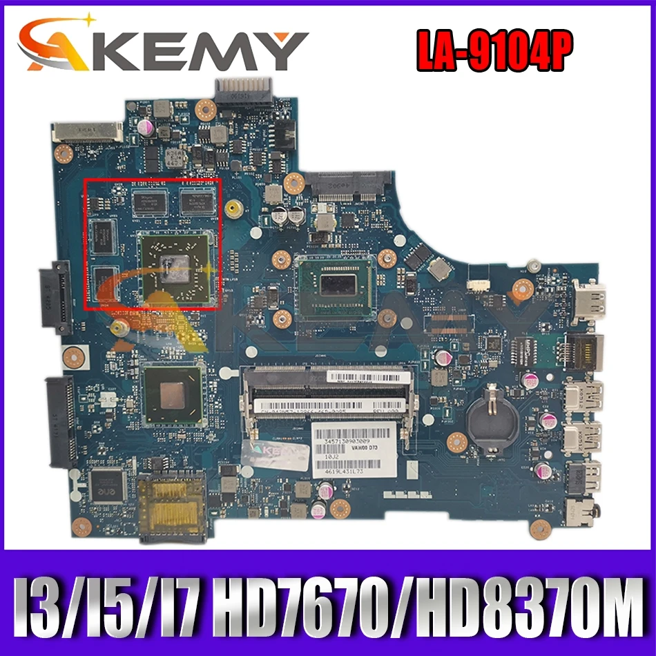 

LA-9101P LA-9104P Main board For DELL 15R 2521 3521 5521 Laptop Motherboard With (Pentium I3/I5/I7 CPU) HD7670/HD8370M 100% Test