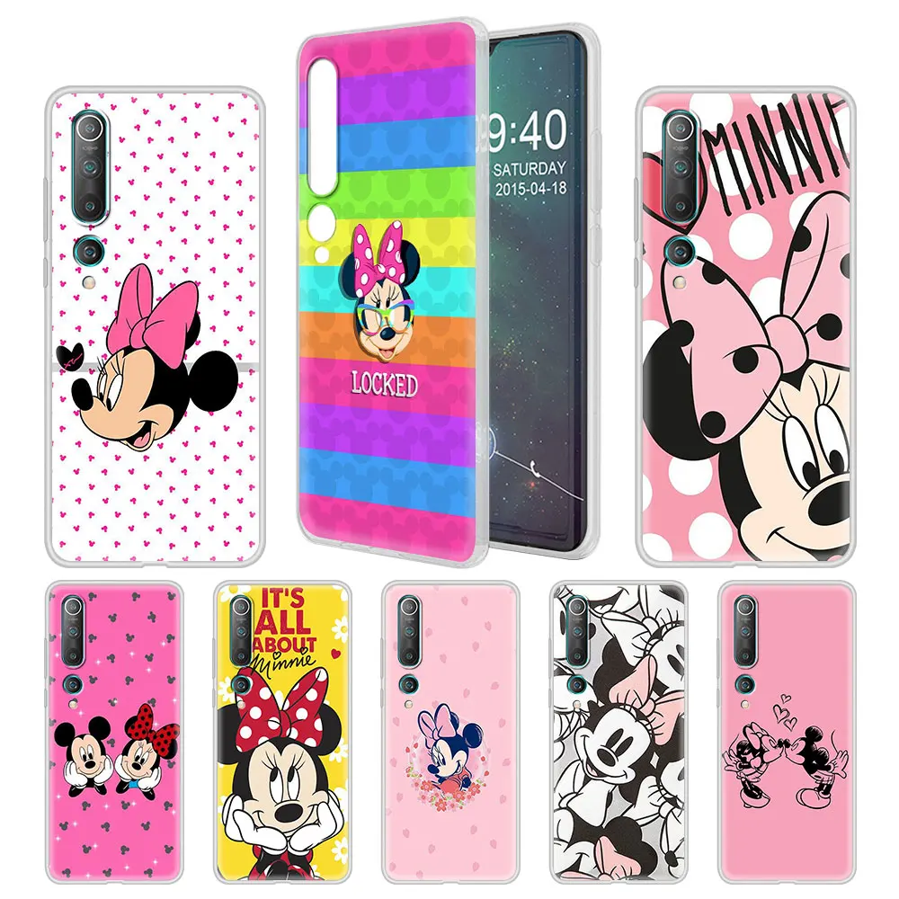 

Disney Cute Minnie Mouse Case for Xiaomi Mi 10T Pro Note 10 A2 Lite 9T 11 Ultra 9 Translucent Frosted Soft Cover Matte Coque