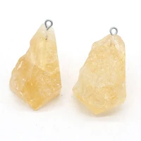 1pcs natural crystal quartz citrine pendant diy for necklace earring or jewelry making women girls trendy gift 20x40 25x45mm