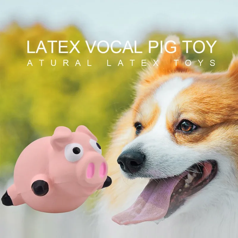 Круглый из латекса игрушка-свинка игрушки для собак молярный очиститель зубов
