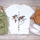 Женская Винтажная футболка с перьями, модная футболка для отпуска с героями мультфильмов, Стильная летняя футболка