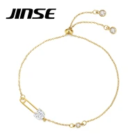 jinse unique chunky twist chain gold bracelets for women hip hop jewelry round cz pin charms fashion collier femme punk men gift