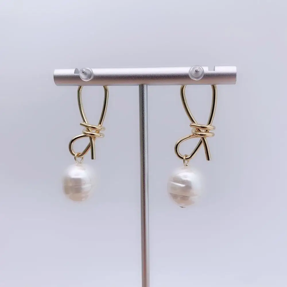 Новые золотые и белые серьги из искусственного жемчуга модные ювелирные изделия