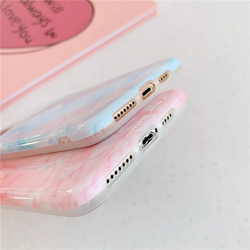 Роскошный Мраморный мраморный чехол для iPhone X XR XS Max 7 8 Plus тонкий мягкий