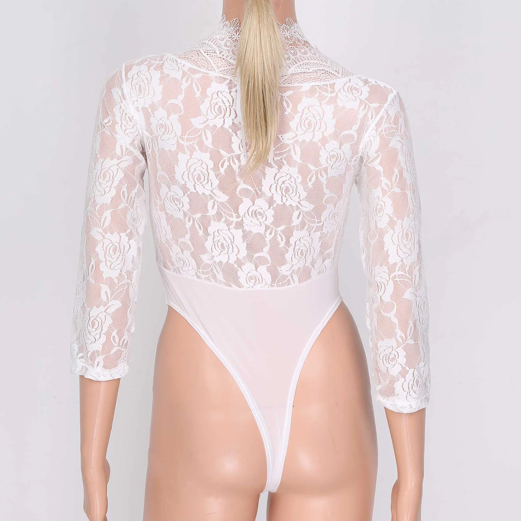 

Women Sexy Lingerie Teddies See-through Lace Deep V-Neck Patchwork Bodysuit Babydoll Femme High Cut Transparent Bodycon Costumes