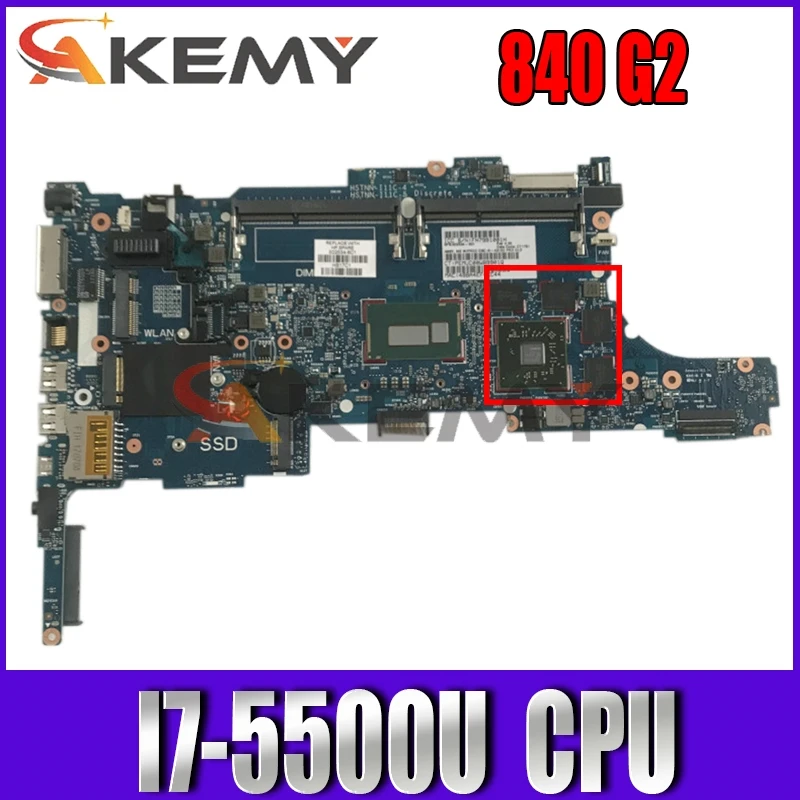 

AKemy796890-001 6050A2637901-MB-A02 для HP EliteBook 840 G2 ноутбук mothebroard SR23W I7-5500U Radeon R7 M260X