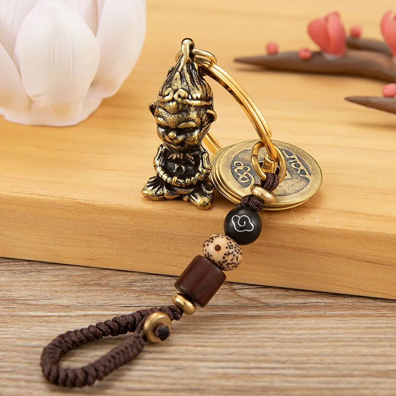 

12 Chinese zodiac + 5 ancient money Keychain retro car pendant gift and toys