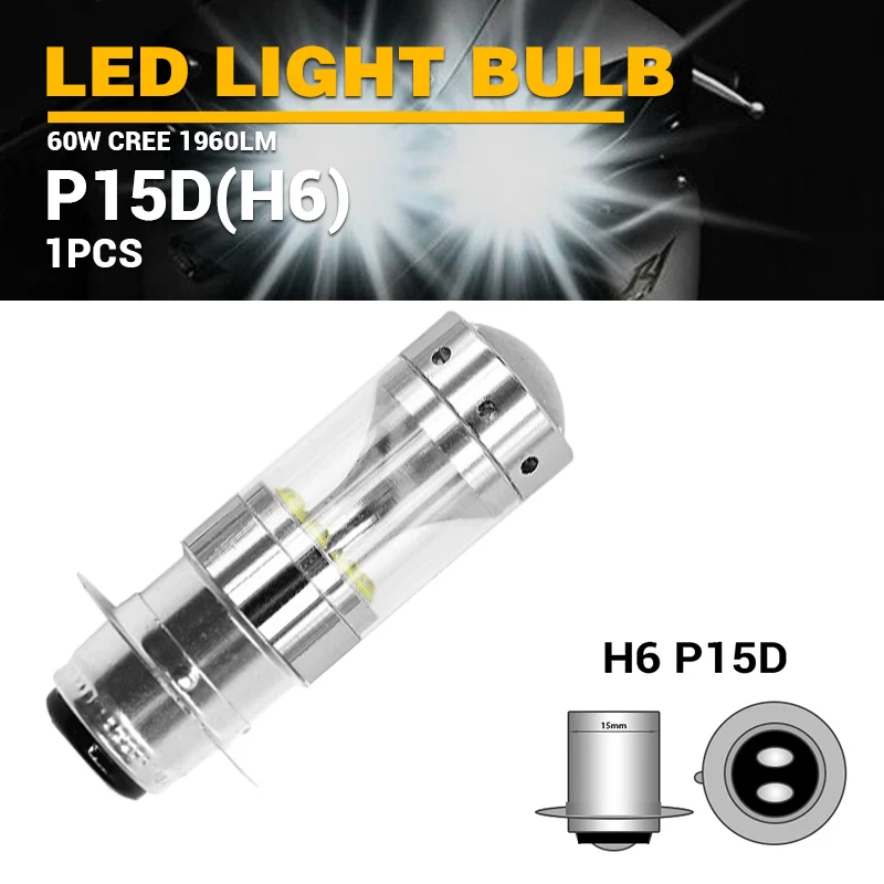 1pcs P15D-25-1 DERI 2 шт. H4 9003 HB2 60 Вт светодиодный мото rcycle головной светильник HID Hi/Low Beam 6500K ampoule светодиодный мото Светильник лампы Мото Аксессуары - Цвет: 1pcs P15D-25-1