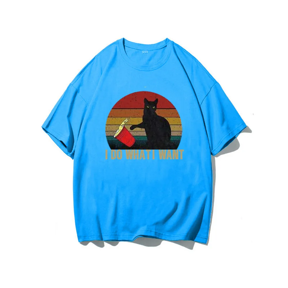 

Cat I Do What I Want T Shirt ForCat Lover Gift Cute Animal Lover T Shirt Tee Cotton Short Sleeve Tshirt