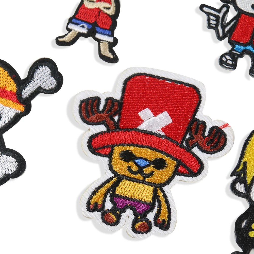 

5PCS Japanese Anime ONE PIECE Embroidery Applique for Clothing Straw Hat Luffy Choba Usopp Badges Patches DIY Clothes Stickers