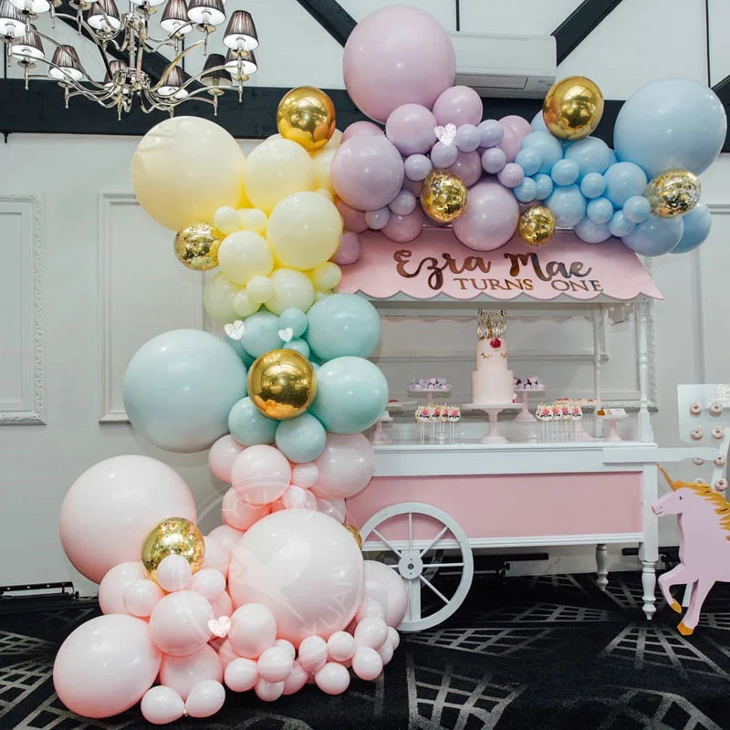 

169pcs Big Balloons Garland Kit Pastel Macaron Balloons Arch Set Rainbow Birthday Boy Girl Baby Shower Wedding Decor