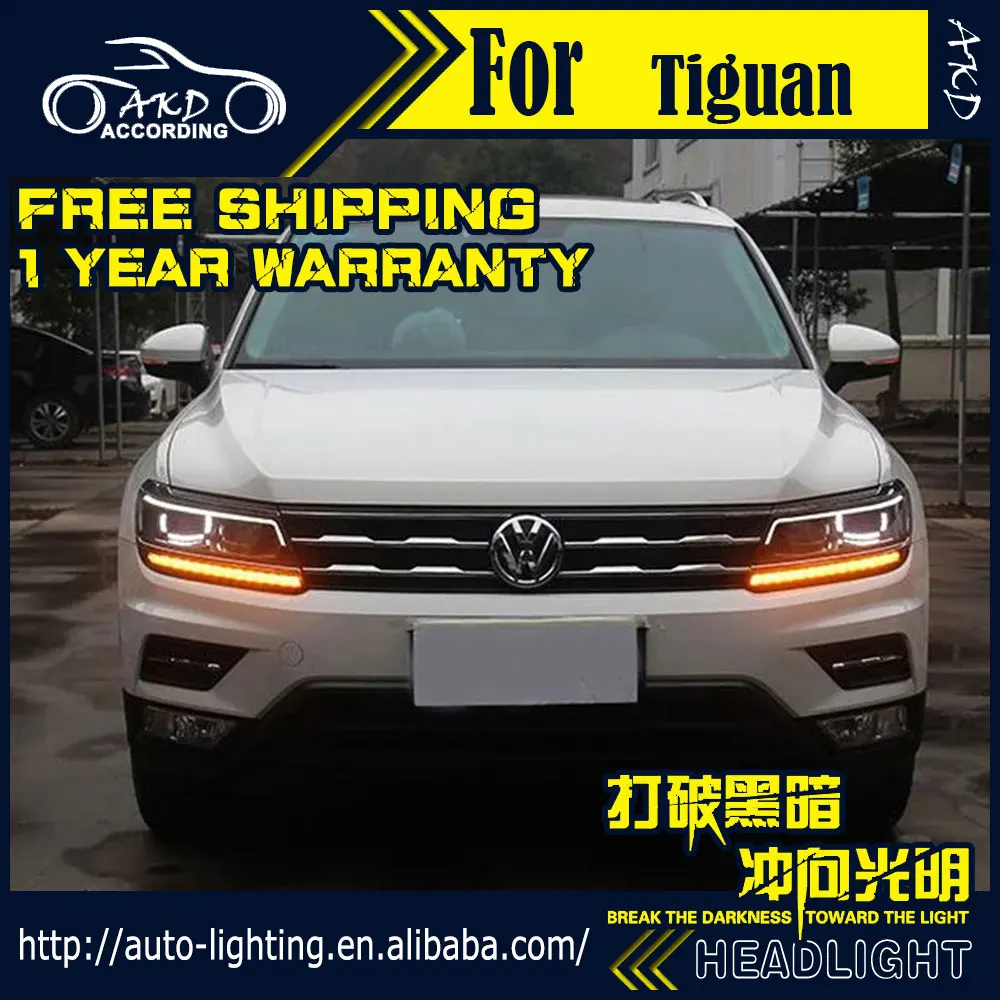 AKD автомобильный стайлинг фары в сборе для VW Tiguan 2017New Bi Xenon светодиодный ные DRL HID