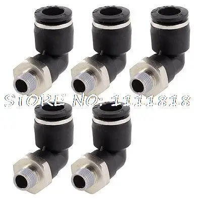 

Elbow Design 10mm Hole 1/8" PT Threaded Pneumatic Quick Joint Connector 5 Pcs