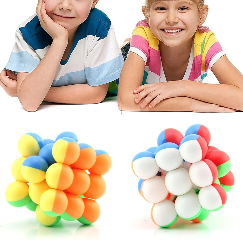 

N80C Brain Developmental Toy Bead Puzzle Cube Block Toy for Kids Montessori Toy Colorful Bead Cube Jigsaw Cube for Preschool