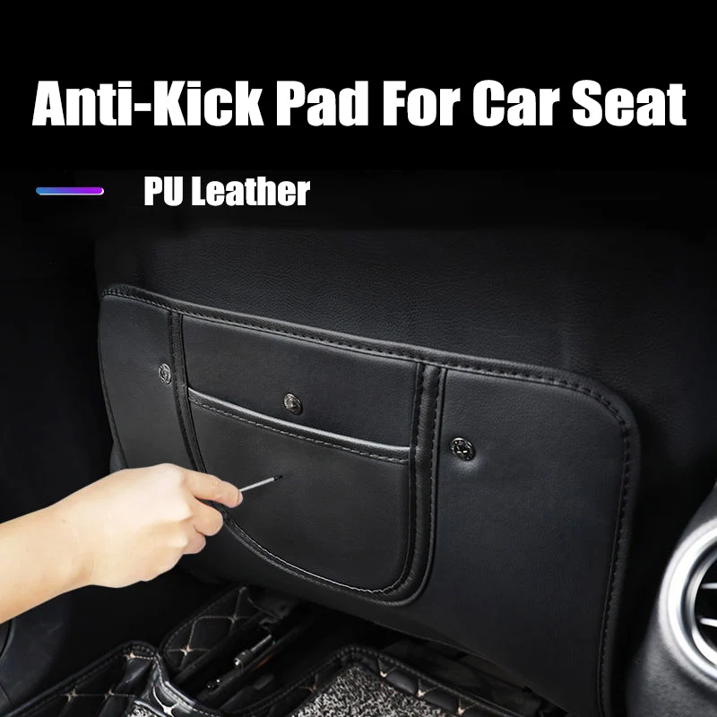 

Стайлинга автомобилей из искусственной кожи сиденья анти-kick Pad держатель крышки для BMW Mercedes Hyundai Jaguar Kia Ford Chevrolet Pontiac GMC