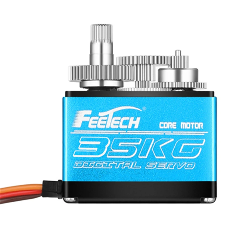FEETECH-Servo resistente al agua, 7,4 V, 20kg, 25KG, 35kg, 180 grados, Digital de aluminio, Servo de carcasa media con brazo de 25T para coches de control remoto 1/8, 1/10-1