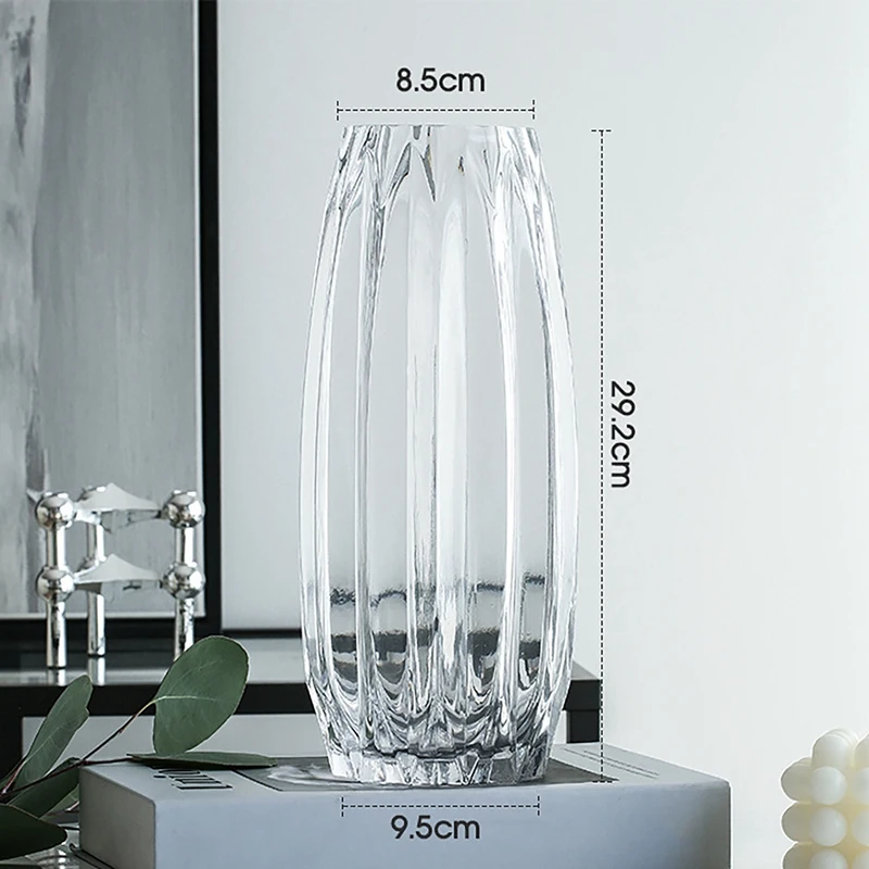 Скандинавская стеклянная утолщенная ваза Прозрачная Черная вазы для цветов в